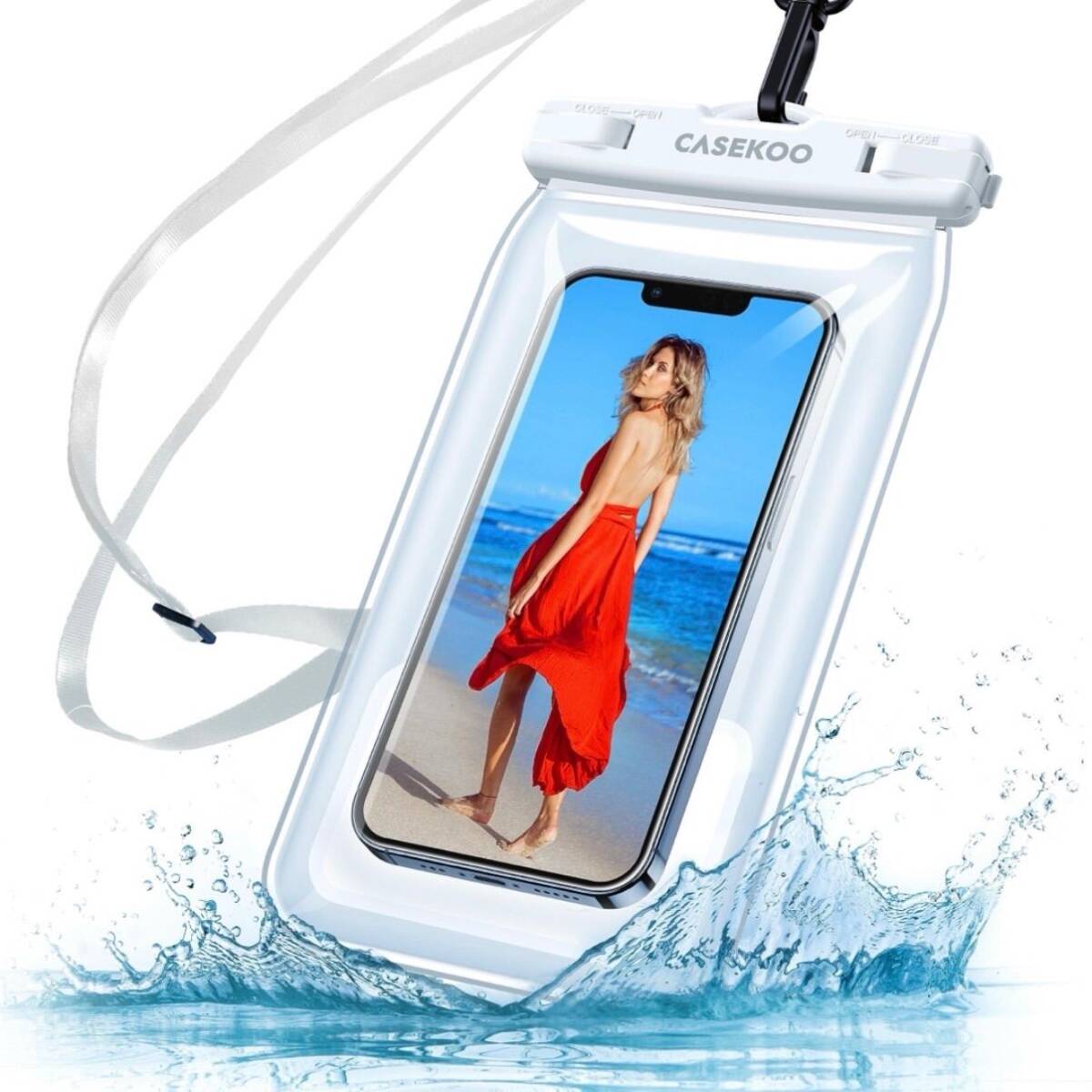 CASEKOO スマホ 防水スマホケース ホワイト 防水バック  7742-31、0191-7拍卖
