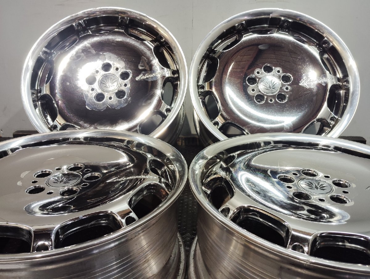 LEHRMEISTER CHROME SHADOW 06 レアマイスター クロムシャドウ 19インチ 4本 8.5J/9.5J5HPCD114.3+36/+45 ディッシュ クラウン等 (MHG004)拍卖