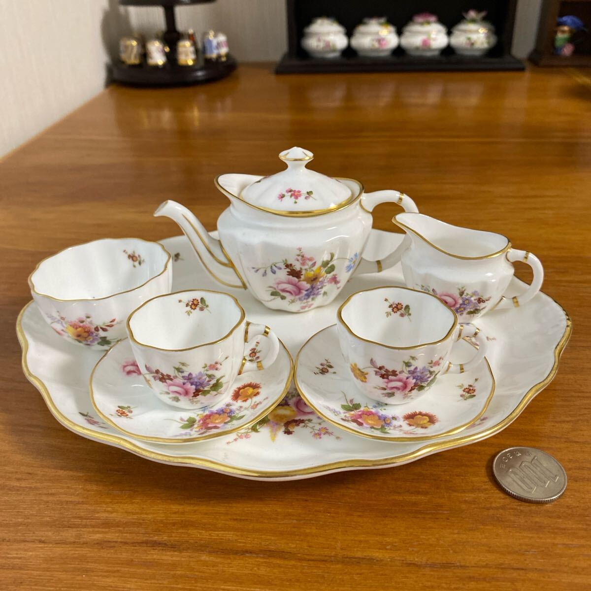 廃盤 希少 ロイヤルクラウンダービー ダービーポジー ミニチュア ティーセット拍卖