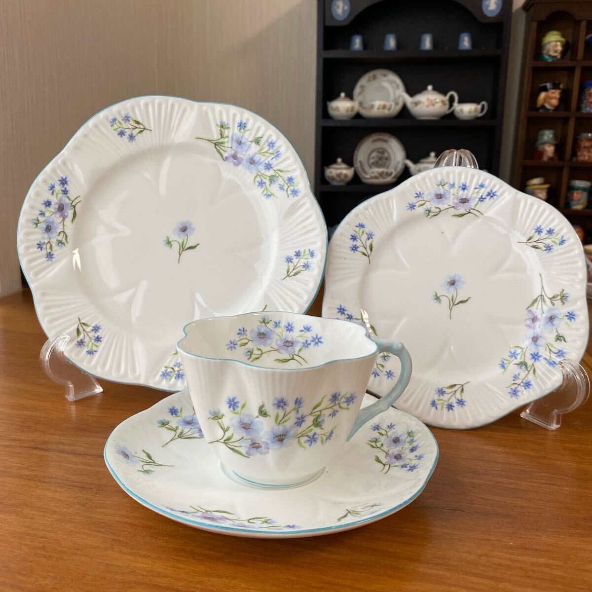 シェリー ブルーロック カップ ソーサー プレートx2 カルテット拍卖