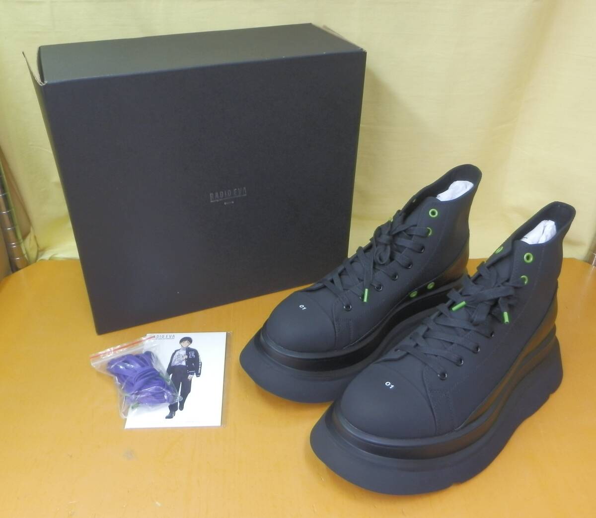 ☆3968 EVANGELION PLATFORM BOOTS BLACK(EVA-01) 27㎝ 新品未使用品拍卖