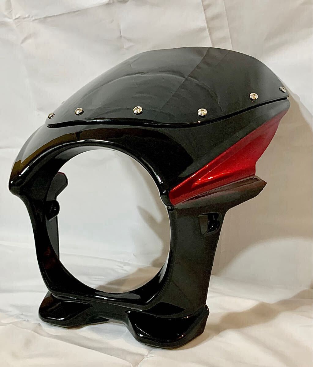 【送料無料】汎用ビキニカウル 塗装済み 赤黒 CB400SF CBX400F ホーネット バリオス ジェイド アッパーカウル カスタム ドレスアップ拍卖