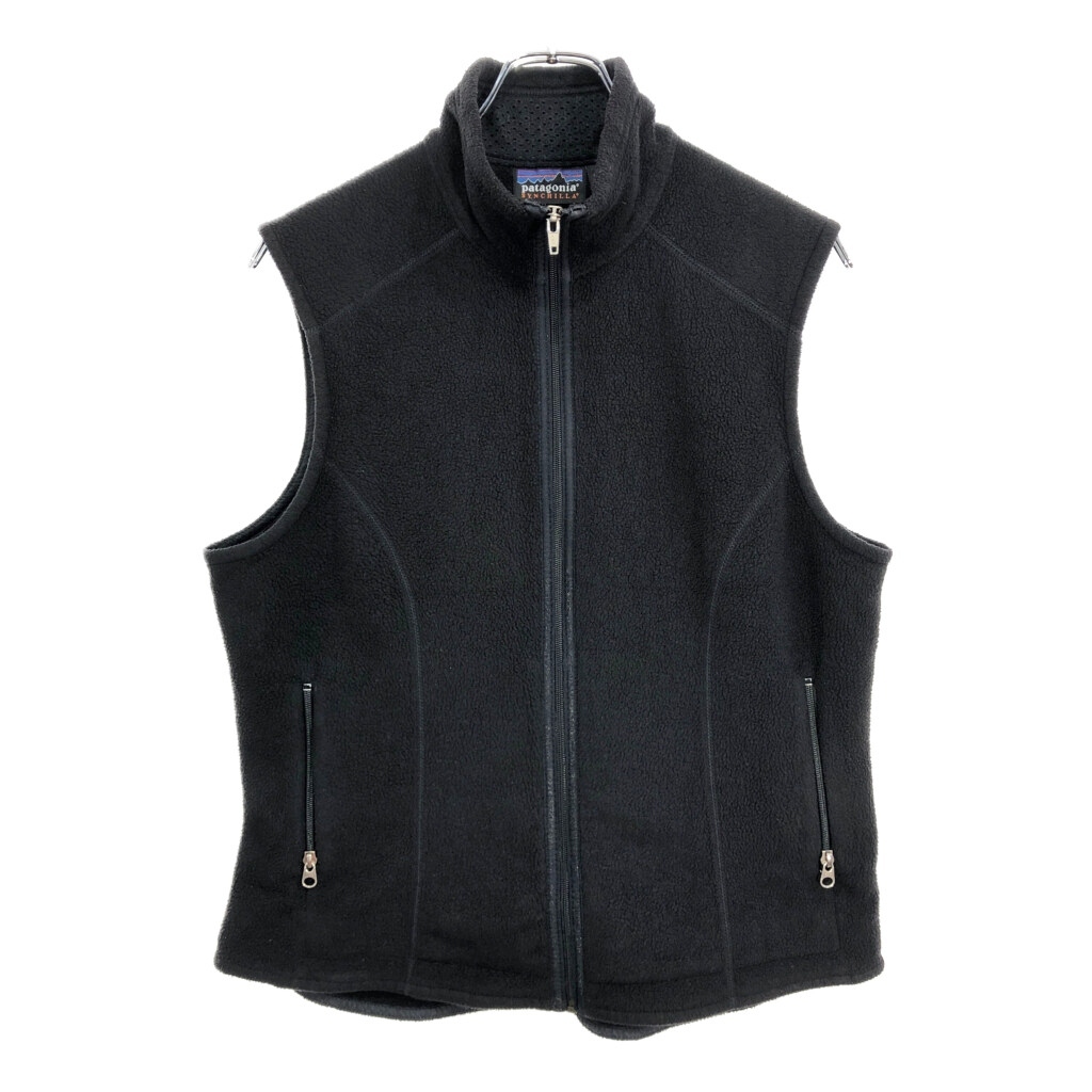 90年代 patagonia パタゴニア SYNCHILLA シンチラ フリースベスト アウトドア ブラック(レディース M)中古 古着 U3989拍卖