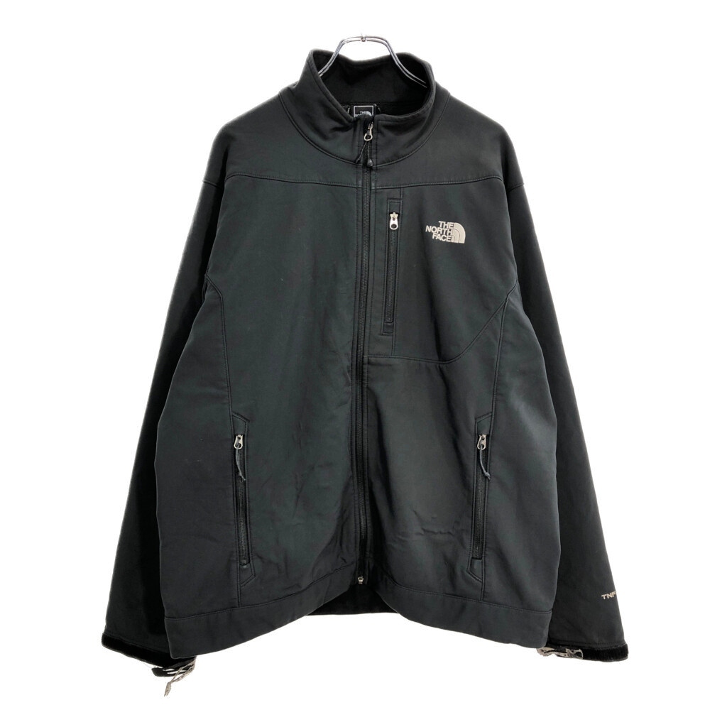 THE NORTH FACE ノースフェイス TNF APEX ソフトシェルジャケット アウトドア ブラック(メンズ XL)中古 古着 U4209拍卖