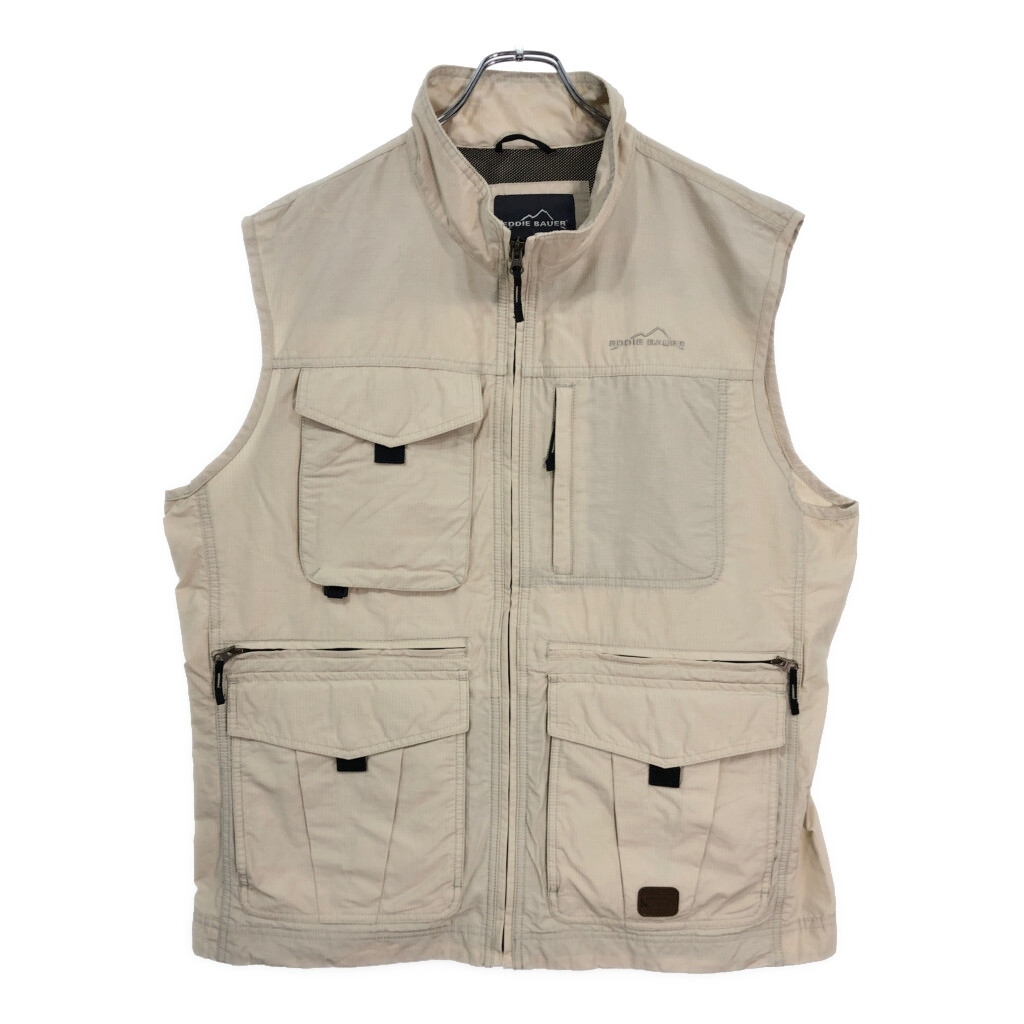 Eddie Bauer エディーバウアー フィッシングベスト アウトドア アイボリー(メンズ XL)中古 古着 U5594拍卖