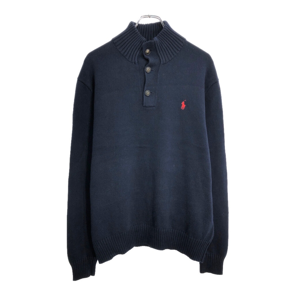 Polo by Ralph Lauren ポロ ラルフローレン コットン ニット セーター ネイビー(メンズ L)中古 古着 U5879拍卖