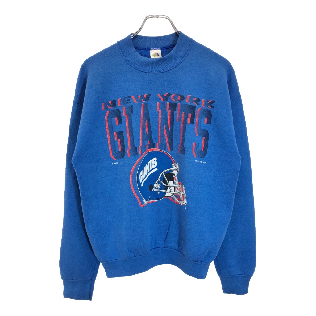 90年代 USA製 NFL ニューヨーク・ジャイアンツ スウェット プロチーム アメフト ブルー(メンズ L)中古 古着 U6119拍卖