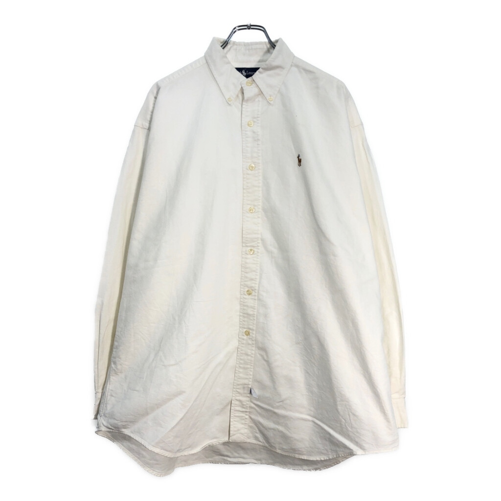 Polo by Ralph Lauren ポロ ラルフローレン ボタンダウン 長袖シャツ ホワイト(メンズ L)中古 古着 U6202拍卖