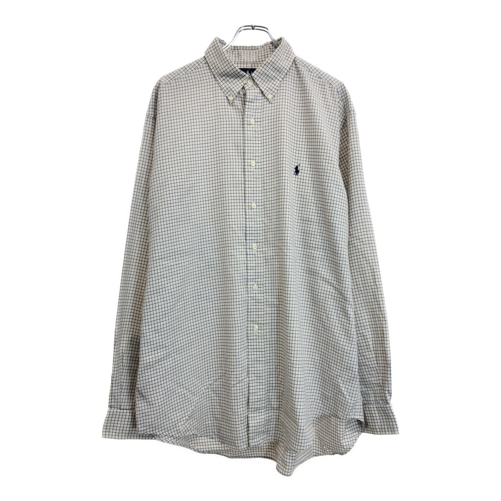 RALPH LAUREN ラルフローレン YARMOUTH ボタンダウン 長袖シャツ チェック オレンジ(メンズ 17)中古 古着 U6366拍卖
