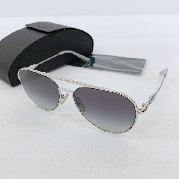 PRADA プラダ サングラス アイウェア メガネ ティアドロップ ダブルブリッジ SPR54Z 1BC-09S ケース付き 57ロ16-140 眼鏡 DF16018■拍卖