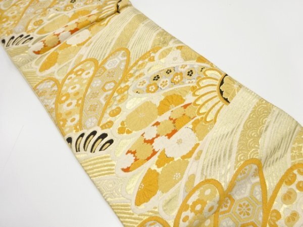 ys7419814; 宗sou 菊に梅・橘模様織り出し袋帯(材料)【アンティーク】【着】拍卖