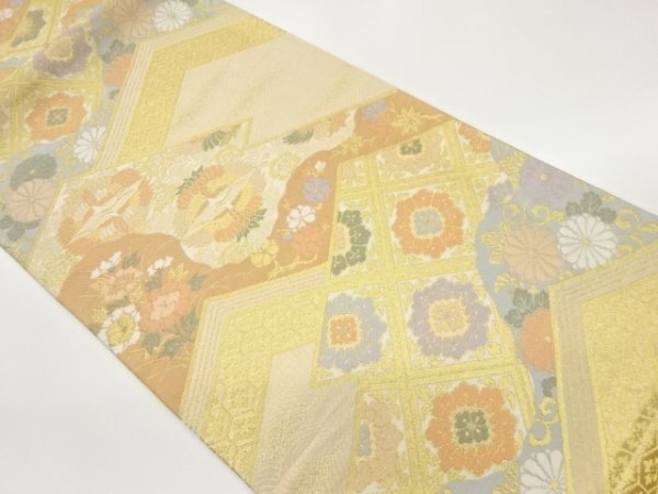 ys7425070; 宗sou 華紋に菊・鶴・花葉模様織出し袋帯【着】拍卖