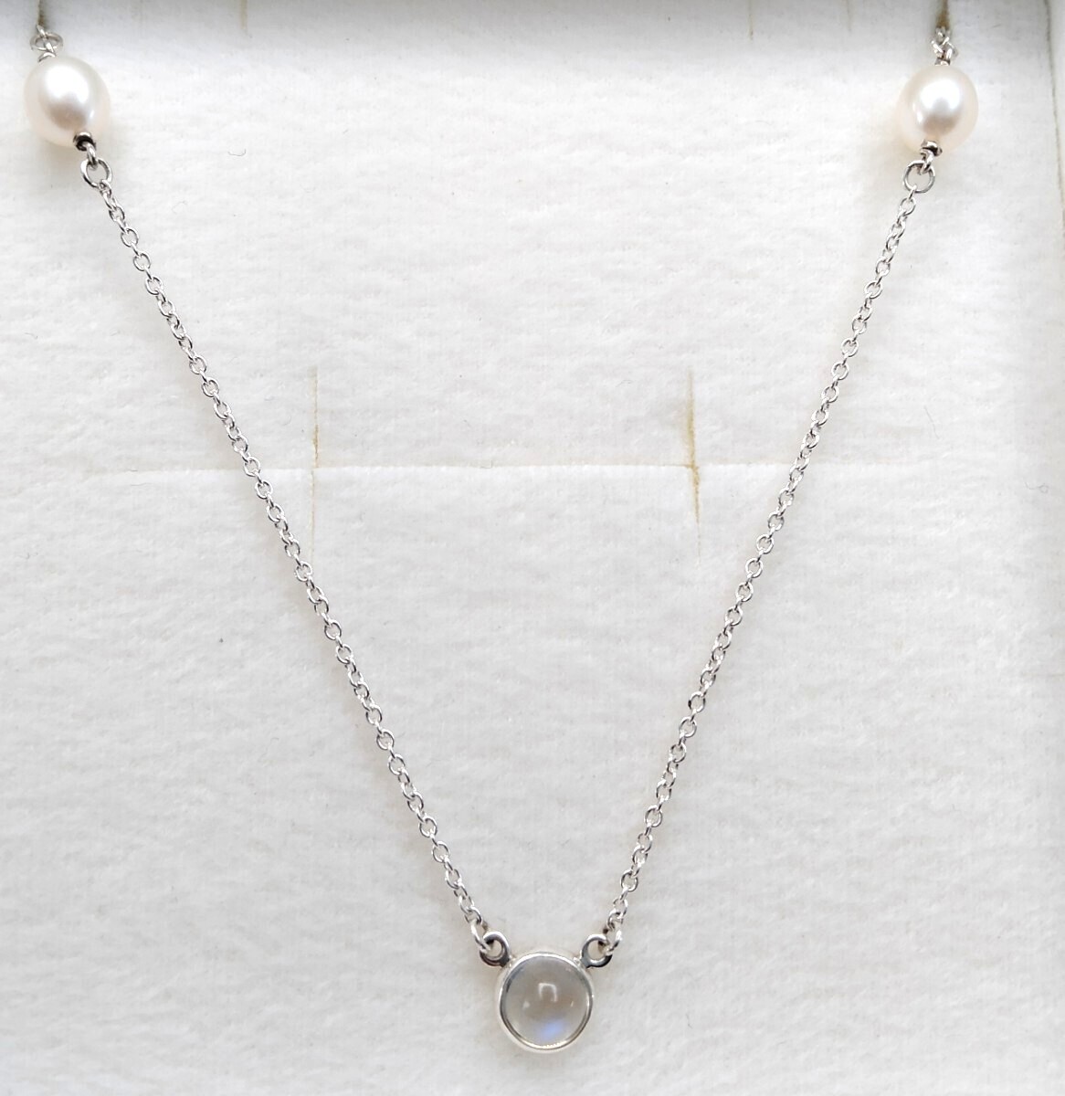 新品 正規品 ティファニー tiffany&co. ネックレス ムーンストーン パール シルバー 箱 巾着 紙袋 プレゼント拍卖