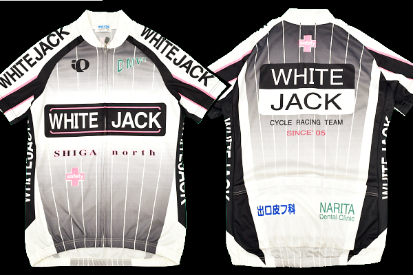 Y-8250★送料無料★PEARL IZUMI パールイズミ WHITE JACK★日本製 ホワイト白色 フルジップアップ 半袖 サイクルジャージ S拍卖