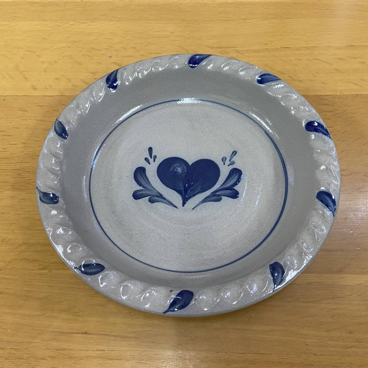 未使用 大皿 ROWE POTTERY ローポタリー パイプレート パイ皿 ハート アントステラ アメリカンカントリー レア AUNT STEELA`S 雑貨拍卖