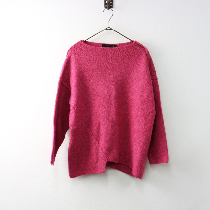 大きいサイズ アズノウアズ オオラカ AS KNOW AS olaca ボトルネック デザイン ニット プルオーバー /ピンク【2400014492965】拍卖