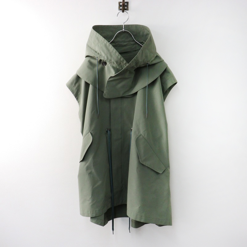 美品 定価6.7万 2024SS ヴァシュモン VACHEMENT カオス Chaos 別注 シェルタフタベスト F/カーキ ミリタリー フード【2400014489095】拍卖