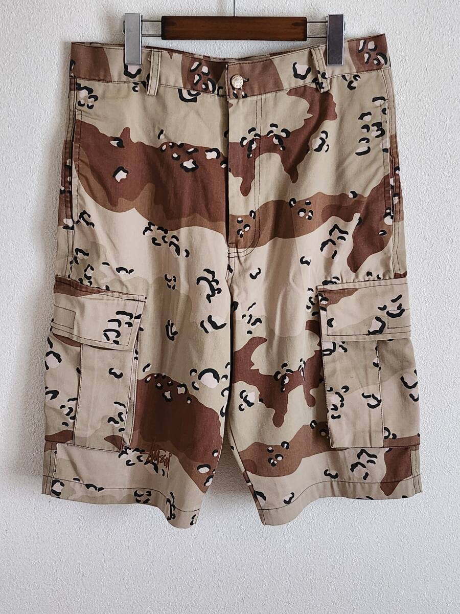 90sオールドステュシーチョコチップカモカーゴショーツstussyショートハーフパンツ拍卖