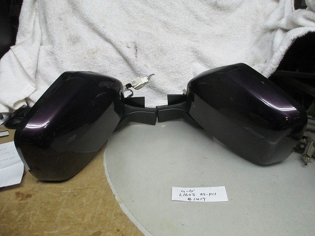 #1417 L160S ムーヴ 左右ドアミラー カラーP11(パープル系)可倒式、ヒーター付き★ジャンク拍卖