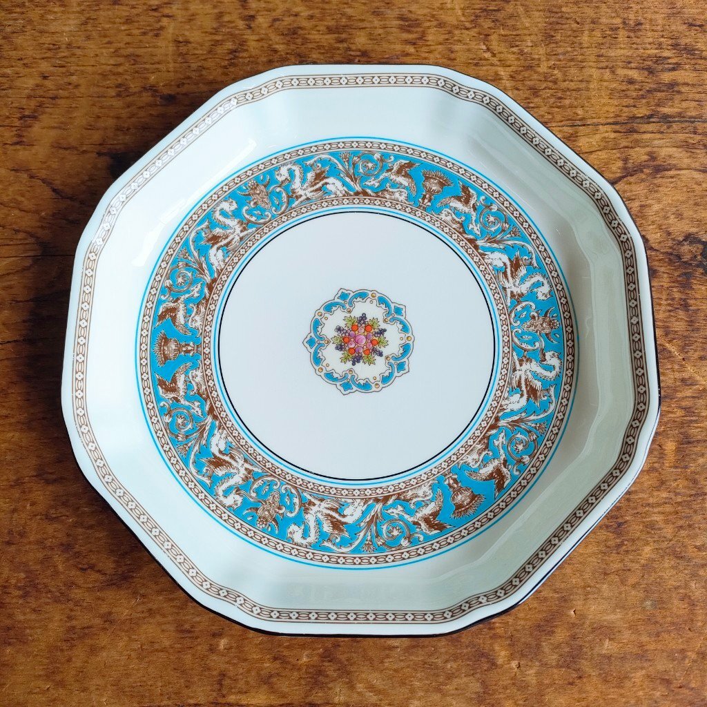 WEDGWOOD ウェッジウッド フロレンティーン ターコイズ オクタゴナルディッシュ 八角プレート 大皿 プレート 洋食器 現状品 digjunkmarket拍卖