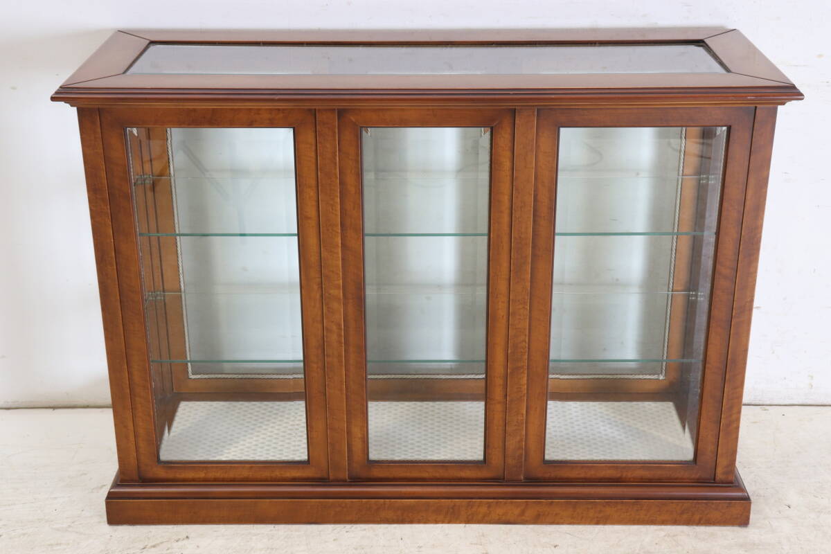 【美品】1980年代 ビンテージ スモールショーケース|店舗什器・レジカウンター・受付台、テレビ台・ディスプレイ棚|面取りガラス・鍵付き拍卖