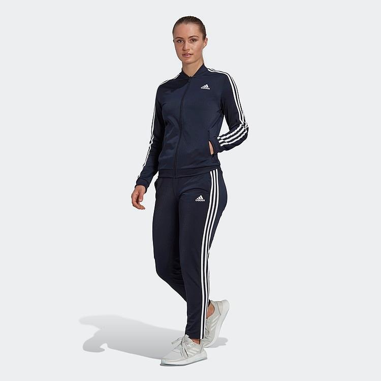 アディダス サイズ L エッセンシャルズ 3ストライプス トラックスーツ ネイビー ホワイト adidas ジャージ セットアップ 紺 白 HM1914 ①拍卖
