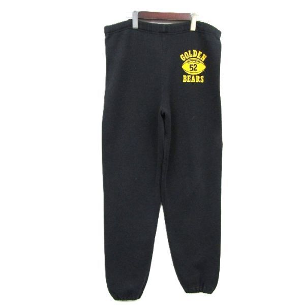 80s ★USA製★ サイズ L RUSSELL ATHLETIC スウェット パンツ ブラック GOLDENBEARS プリント ラッセル 古着 ビンテージ 5J1201拍卖