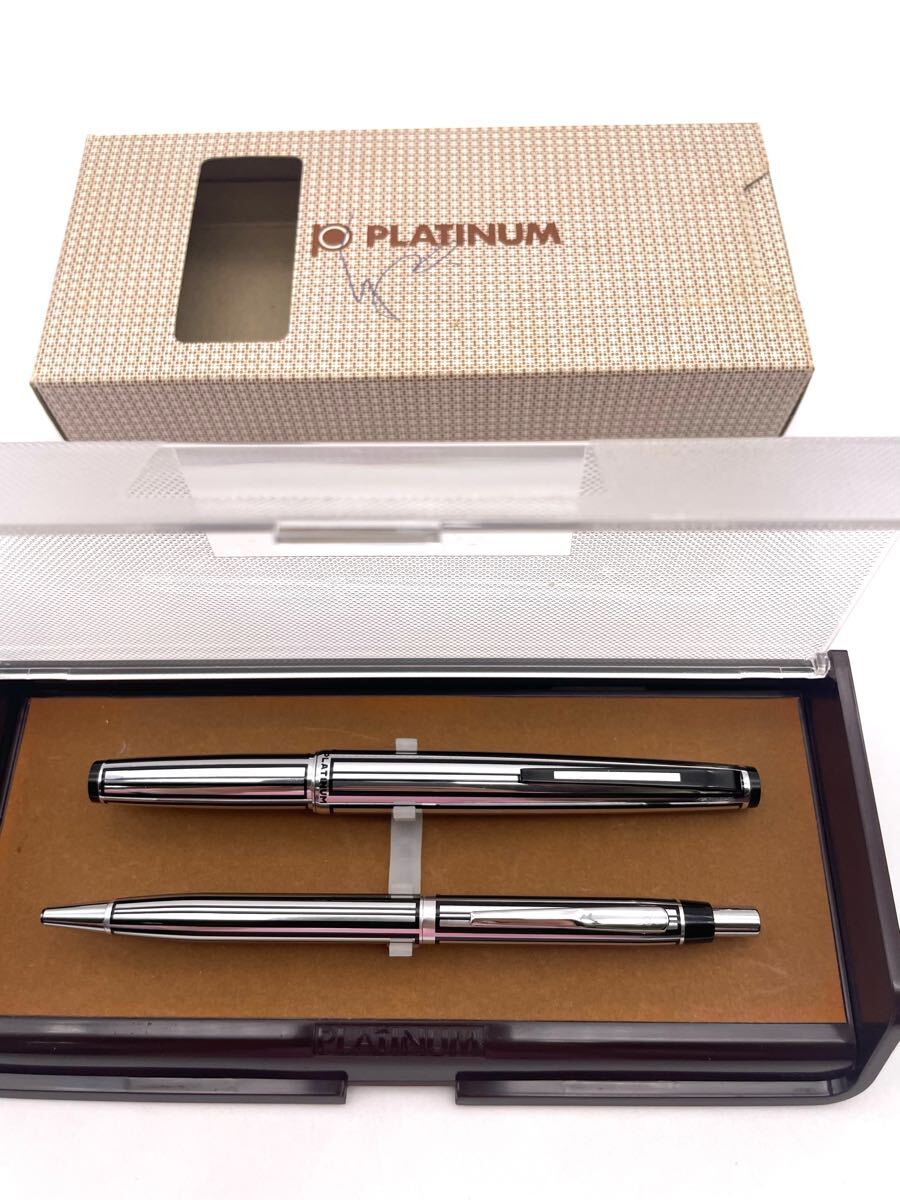 PLATINUM プラチナ ペン先K14WG 万年筆 ボールペン ストライプ柄拍卖