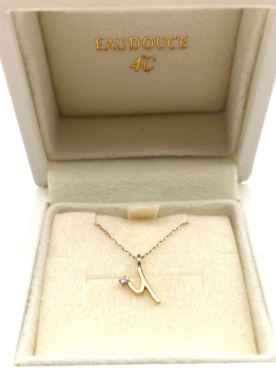 EAU DOUCE 4℃ K10 Y ダイヤ イニシャルネックレス Y 拍卖