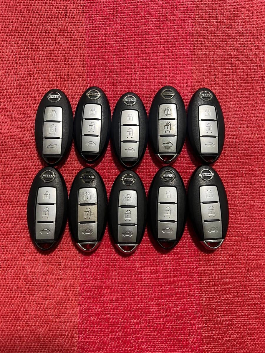 日産 純正 スマートキー 3ボタン 基盤 スカイライン フーガ ティアナ シーマ フェアレディZ キーレス 10点セット拍卖