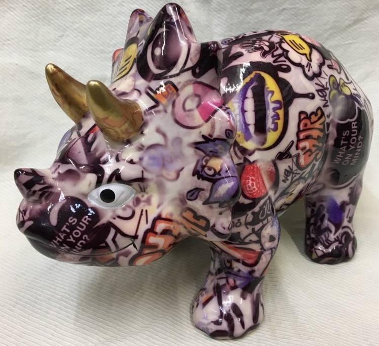 ★ポンピドゥ 貯金箱 トリケラトプス★Pomme pidou ベルギー セラミック 恐竜 置物 オブジェ★Dinosaur Money Box★ 拍卖