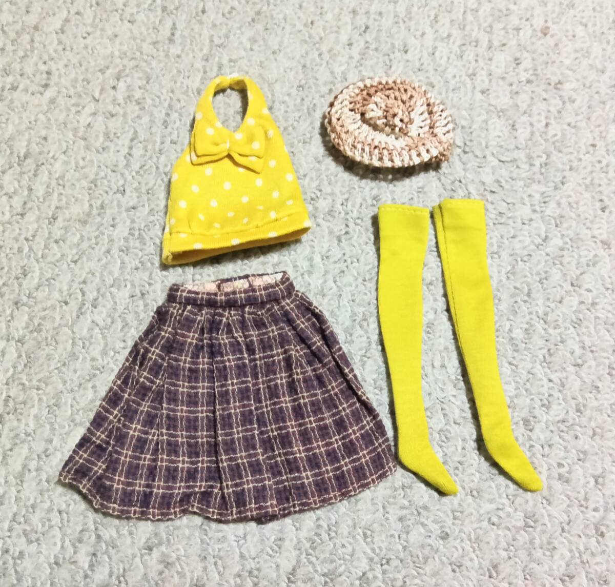momoko doll *スカート&タンクトップ&ソックス&ベレー帽*アウトフィット*ドール*人形服*モモコペットワークスオールナーズ拍卖