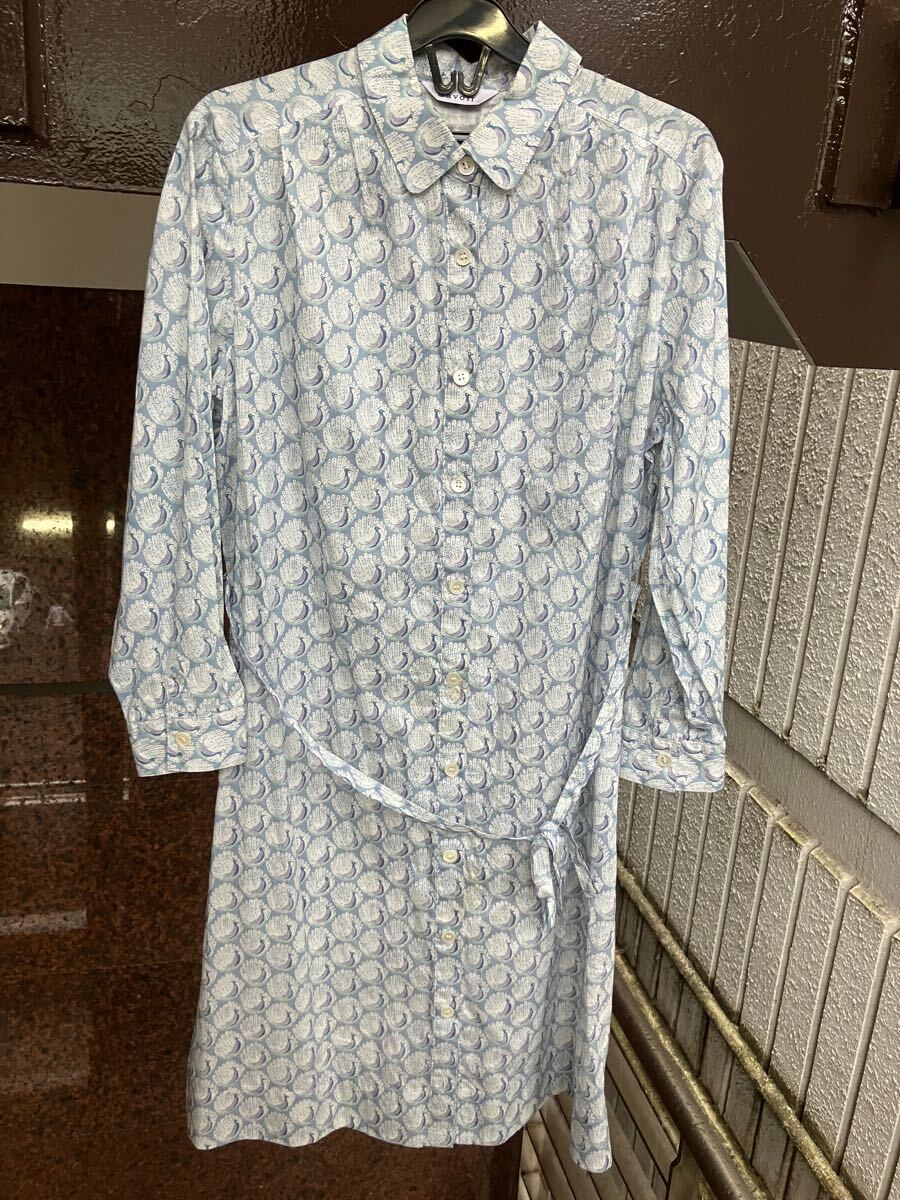 かわいいsavoirワンピース サヴォア Savoir 孔雀柄 クジャク鳥柄 シミあり拍卖
