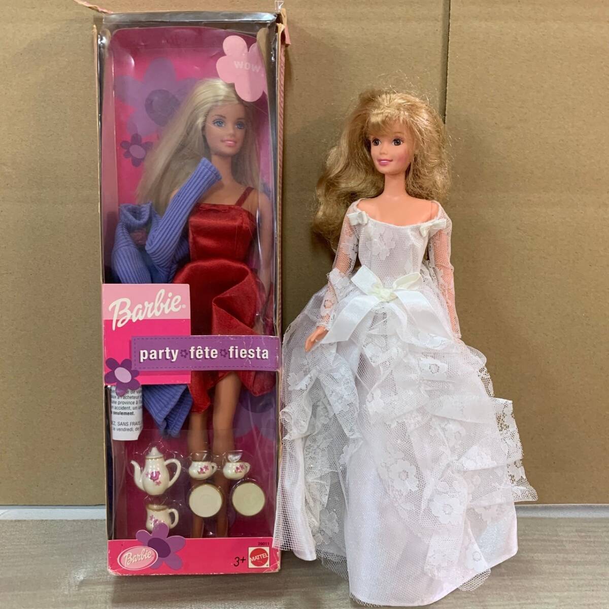 送料無料◆ マテル社 バービー人形 Party fete fiesta ウェディングドレス 洋服1着付き 当時物 中古品拍卖