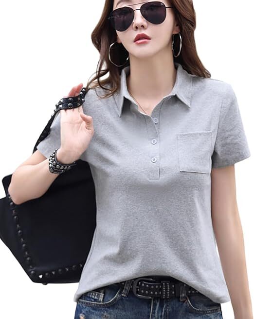 ポロシャツ レディース 半袖 夏 XL拍卖