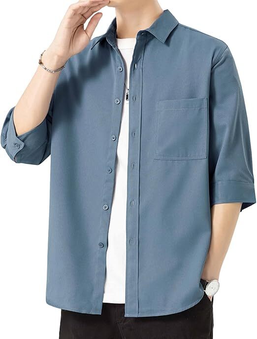 シャツ メンズ 半袖 七分袖 夏 ビジネス カジュアル 3XL拍卖