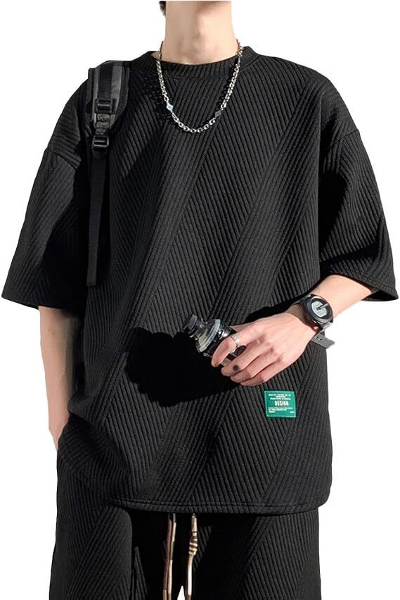 Tシャツ メンズ 夏服 半袖 丸首 無地 XL拍卖