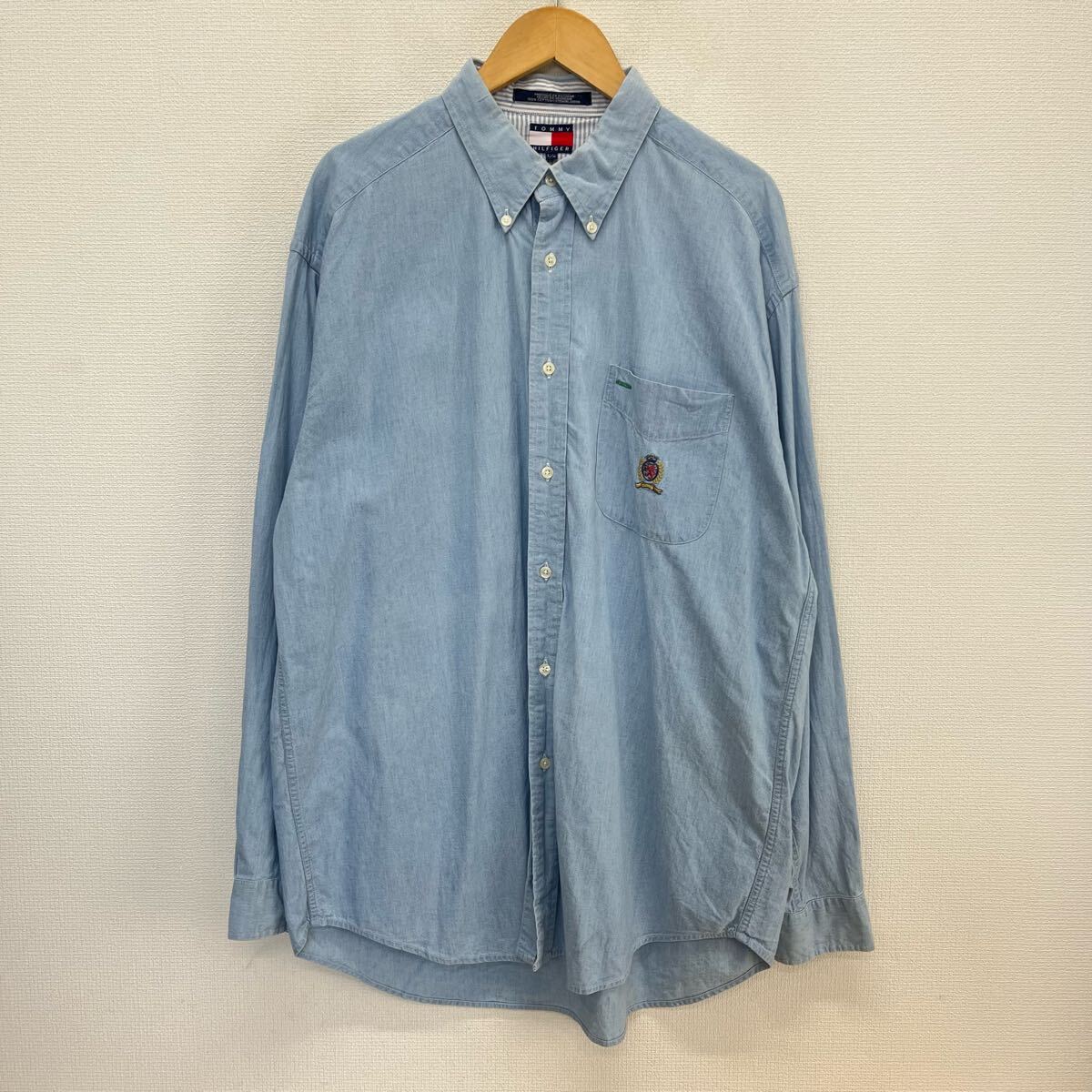 TOMMY HILFIGER トミーヒルフィガー 90s 90年代 ボタンダウン 長袖シャツ BD L 10125300拍卖
