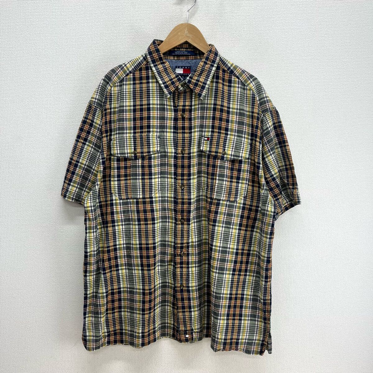 TOMMY HILFIGER トミーヒルフィガー 90s 90年代 半袖シャツ チェック XL 10125334拍卖