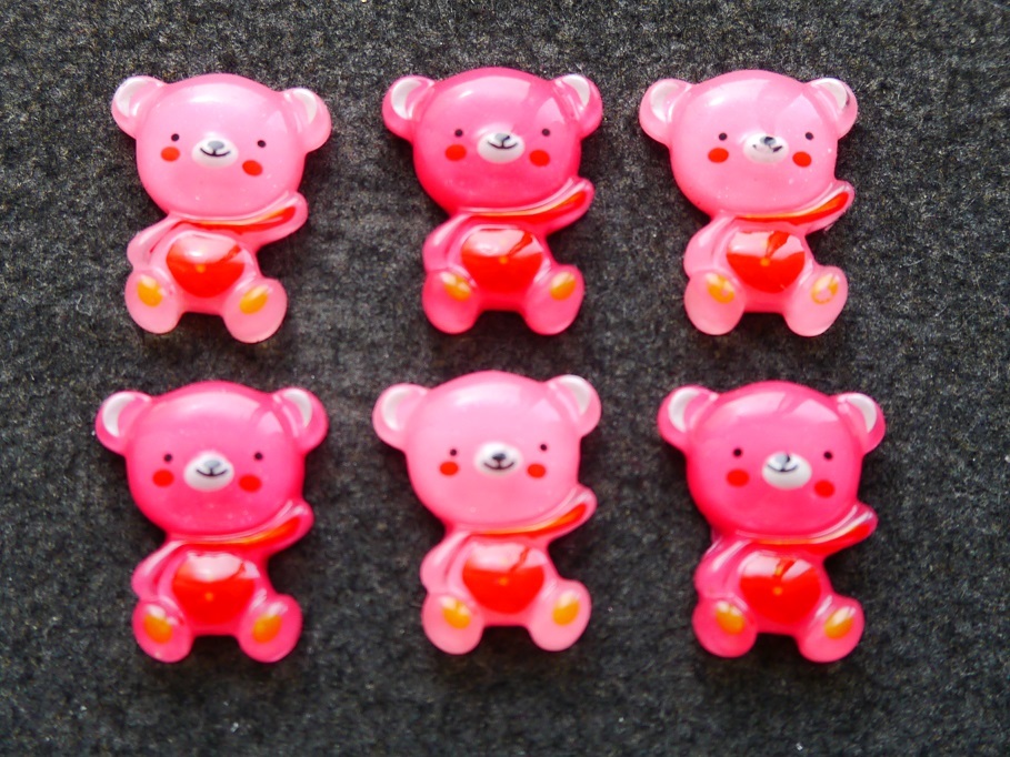 プラパーツ 手芸・アクセサリーパーツ  くまさん パーツ 6個セット デコパーツ拍卖