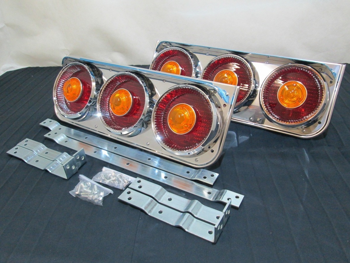 JB 丸型スカイライン3連テールランプ 左右セット リレー付 24V 丸スカ拍卖