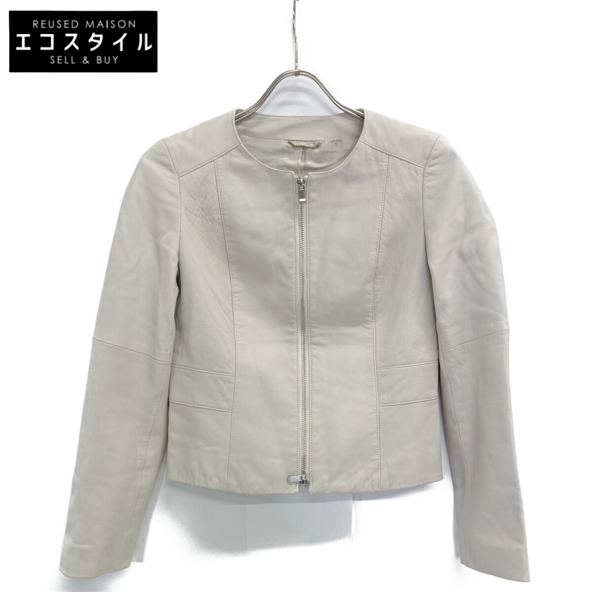ANAYI アナイ 101617-10-040-04-360 羊革 レザージャケット ライトベージュ 36 ジャケット レザー レディース 中古拍卖