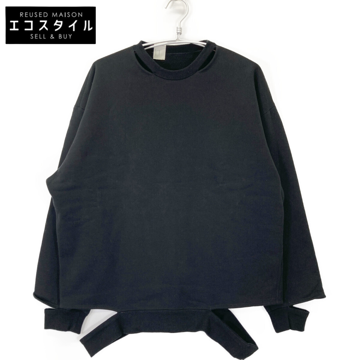 N.Hoolywood エヌハリウッド ブラック 192-CS02-021 DIVERSE ドロップショルダー トレーナー ブラック 40 トップス コットン メンズ 中古拍卖