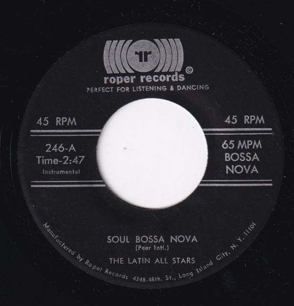 7inch spin! The Latin All Stars - Soul Bossa Nova / Summer Samba Charlie Palmieri, Tito Puente ボサ拍卖