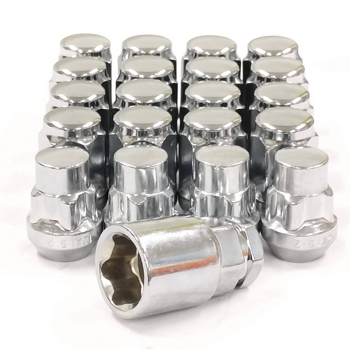 ホイールナット ロックナットセット M12 x P1.5 19HEX 35mm メッキ つば付き 袋タイプ 20個セット トヨタ ホンダ マツダ 1215019+181-1拍卖