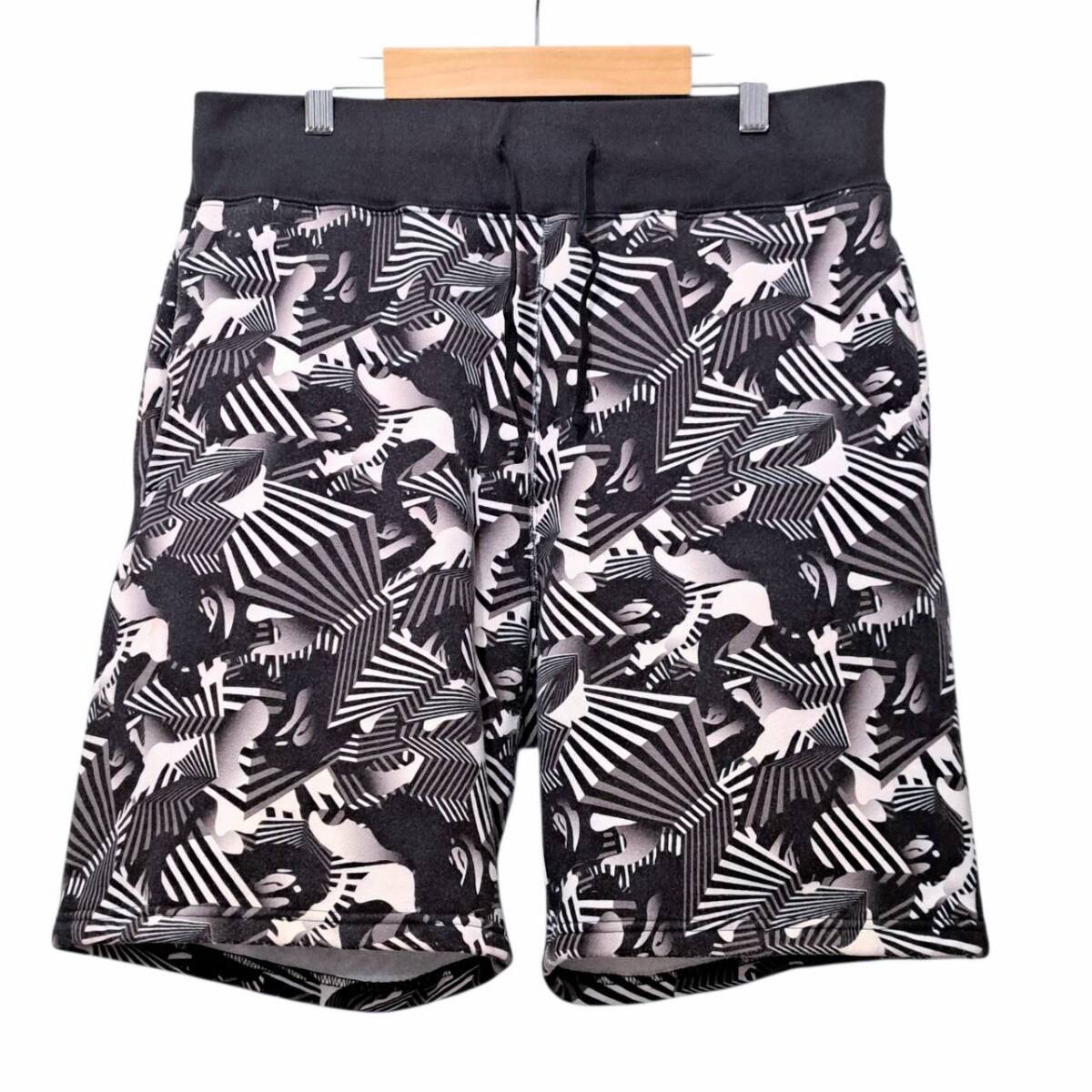 APE エイプ ダズルカモ スウェット ショーツ ハーフ パンツ XL 黒 迷彩 カモフラ 拍卖