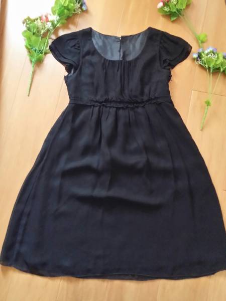 新品同様★エフデ ef-de ウエスト シャーリング お袖 フリル ワンピース★7 小さめサイズ拍卖