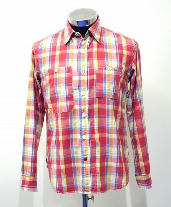 ENGINEERED GARMENTS(エンジニアードガーメンツ)Work Shirtワークシャツ RED CHECK S L/S Plaidプレイド チェック 長袖 MADE IN USA 米国S拍卖