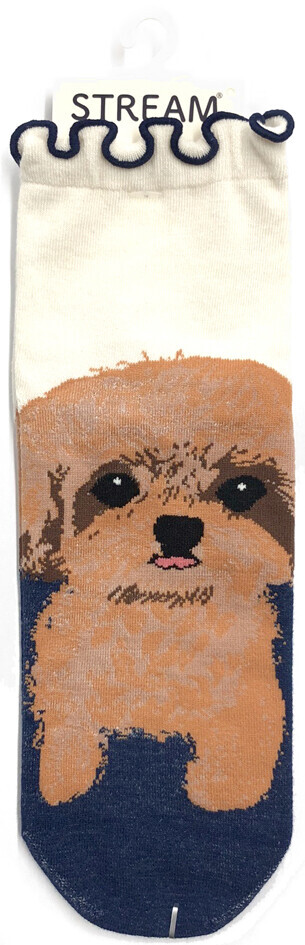 レディースソックス♪ロークルーソックス トイプードル 婦人靴下拍卖