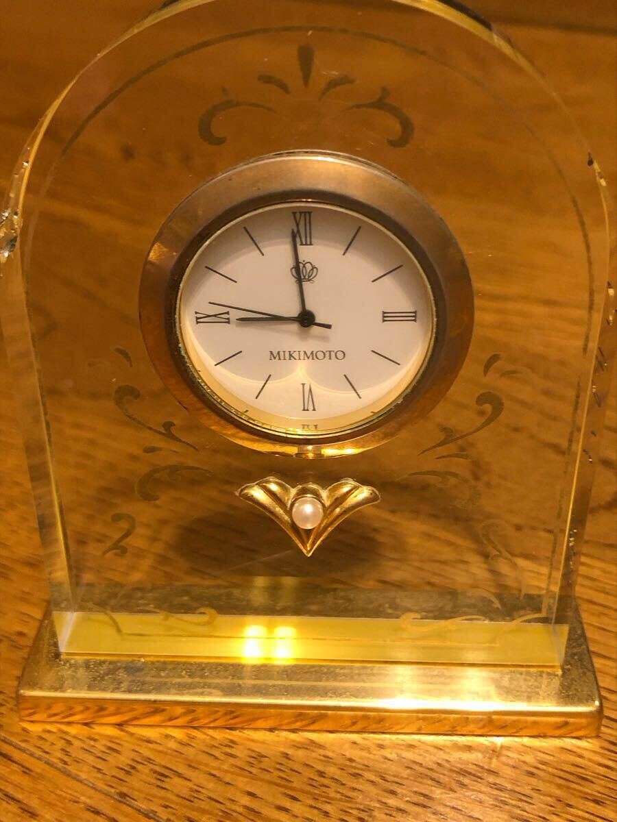 置時計 MIKIMOTO 置き時計 インテリア 金 & クリアー拍卖